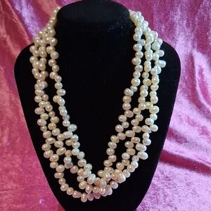 3 Strand Genuine Pearl Necklace